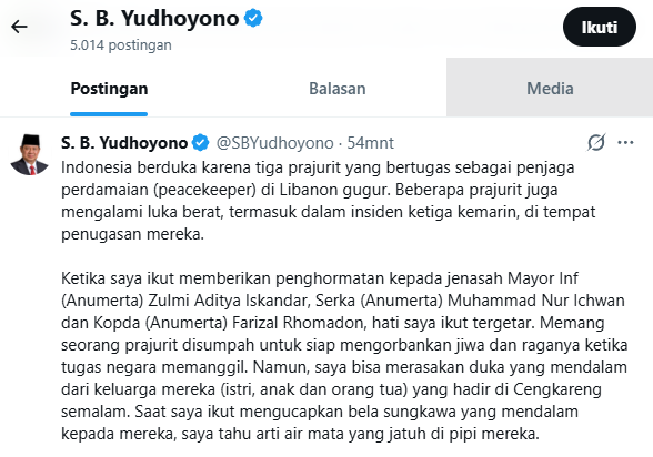 Tragedi UNIFIL: SBY Ungkap Realitas Berat Misi Perdamaian Indonesia