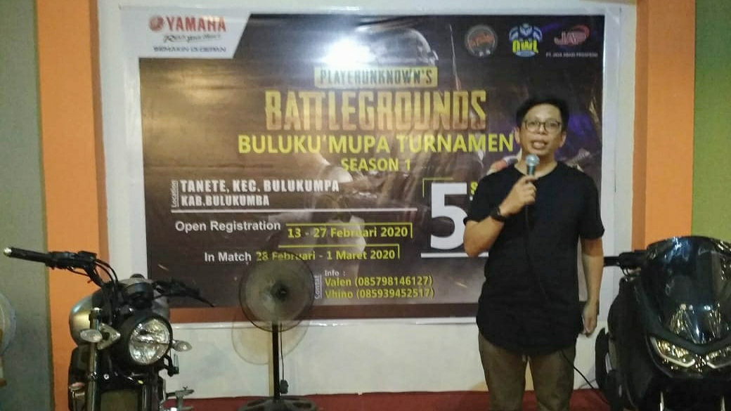 Buka Turnament PUBG di Tanete, Tomy Satria Harap Millenial Bulukumba Kembangkan E-sports