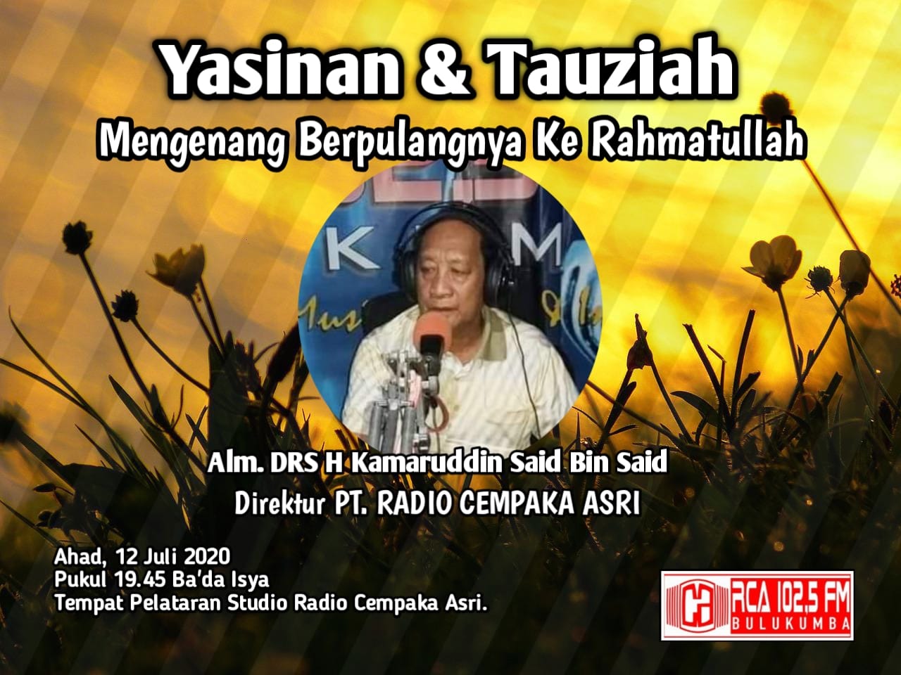 RCA 102.5 FM Gelar Yasinan dan Tauziah